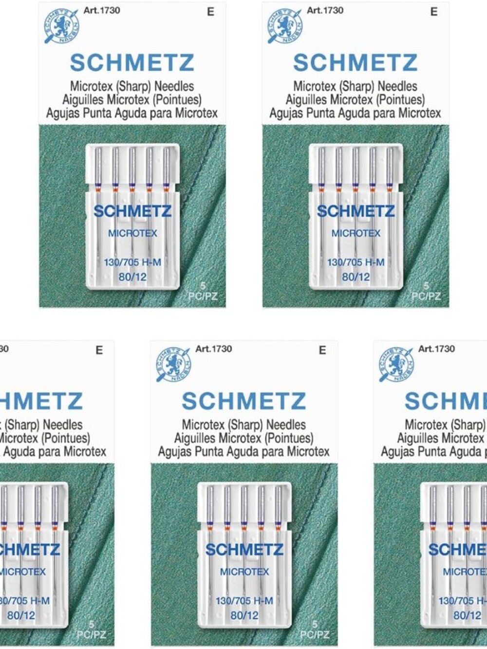 Microtex Sharp Sewing Machine Needles - Quilting & Topstitching Supplies, Size 8